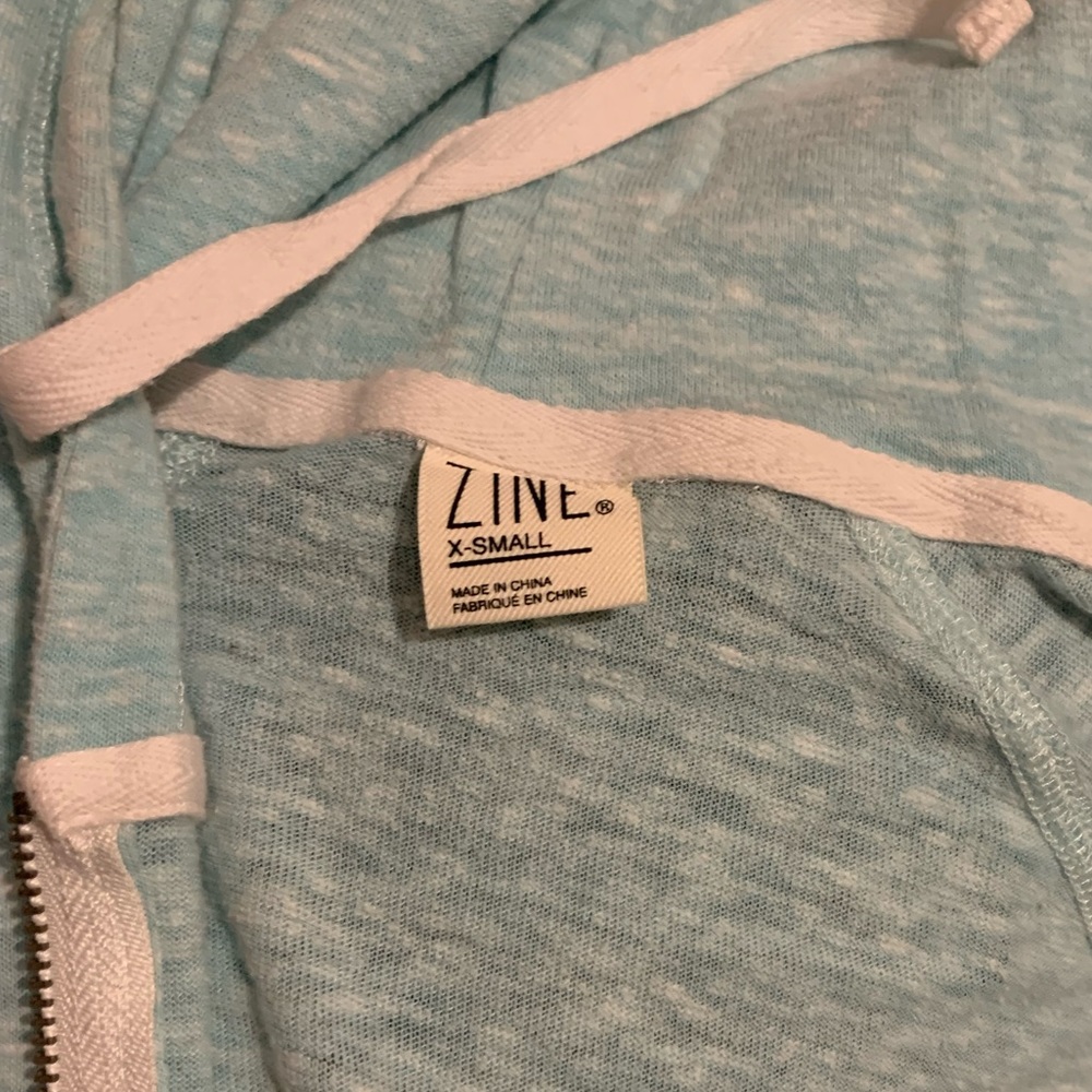Zine XS mint blue zip up hooded jacket extra small - Picture 4 of 8